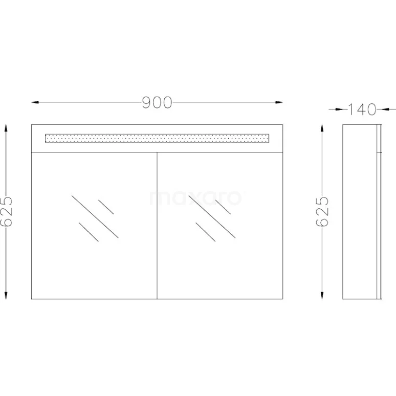 Spiegelkast Met Verlichting Filo 90x62,5cm Hoogglans Wit 7 Spiegelkast Met Verlichting Filo 90x62,5cm Hoogglans Wit - Afbeelding 5