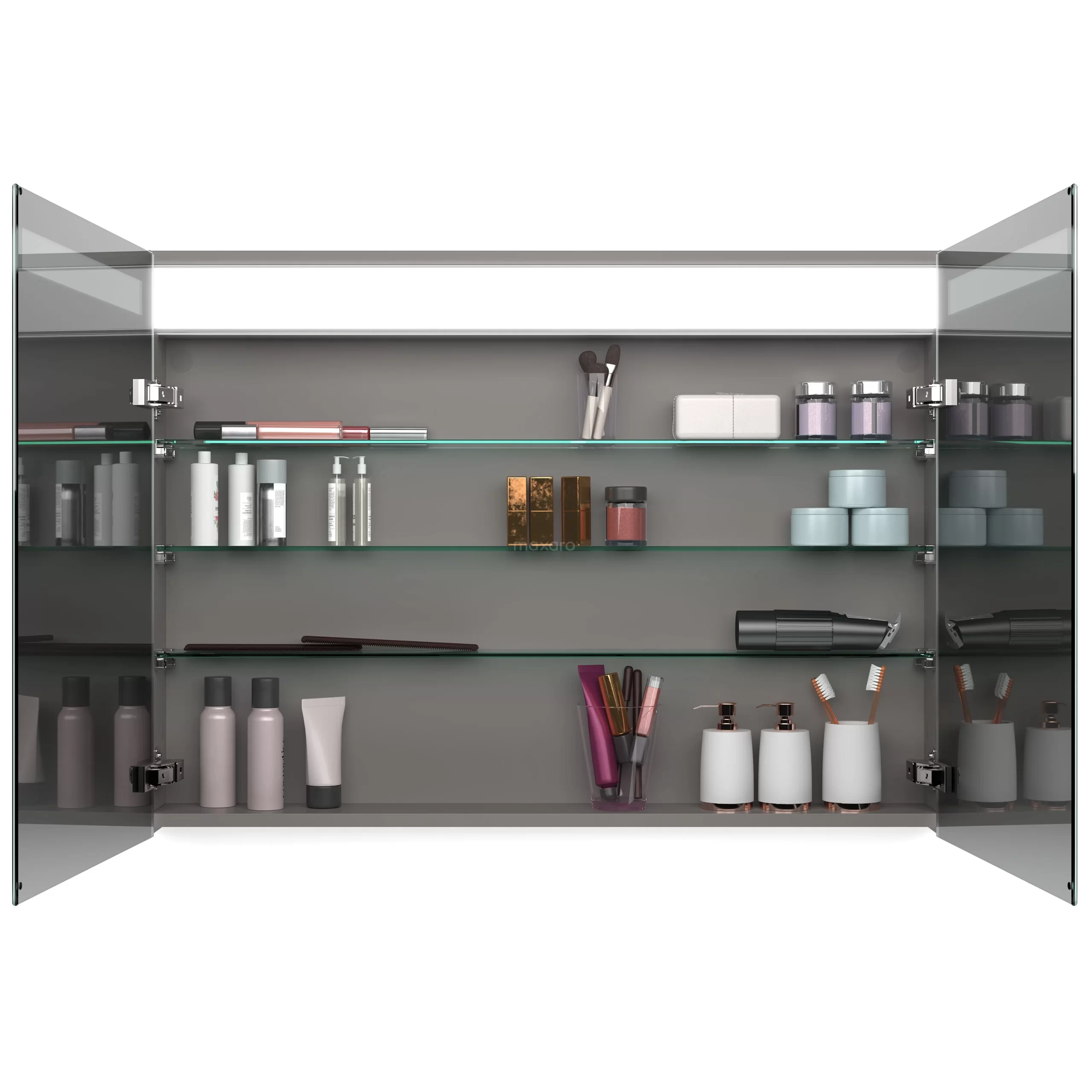 Spiegelkast Met Verlichting Modulo 100x70cm Donkerbruin Eiken 4 Spiegelkast Met Verlichting Modulo 100x70cm Donkerbruin Eiken - Afbeelding 2