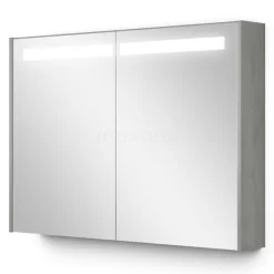 Spiegelkast Met Verlichting Modulo 100x70cm Grijs Eiken