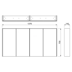 Spiegelkast Met Verlichting Modulo 140x70cm Mat Zwart 11 Spiegelkast Met Verlichting Modulo 140x70cm Mat Zwart -Winkel Voor Badkamermeubels spiegelkast met verlichting modulo 140x70cm mat zwart k99 1400 59009 01 4