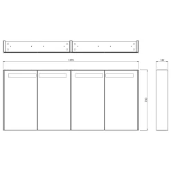 Spiegelkast Met Verlichting Modulo 160x70cm Eiken -Winkel Voor Badkamermeubels spiegelkast met verlichting modulo 160x70cm eiken k99 1600 59008 32 4
