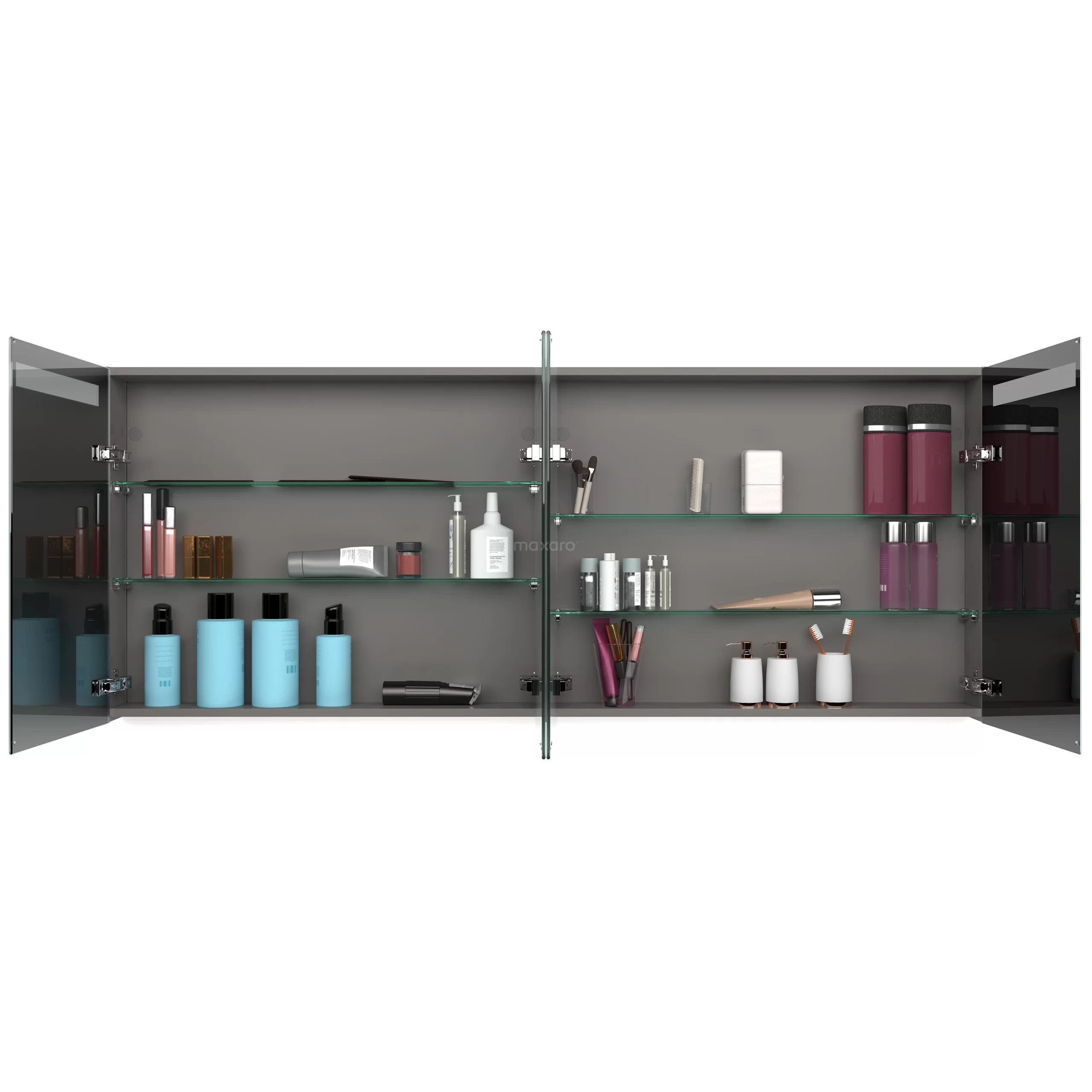 Spiegelkast Met Verlichting Modulo 180x70cm Grijs Eiken 4 Spiegelkast Met Verlichting Modulo 180x70cm Grijs Eiken - Afbeelding 2