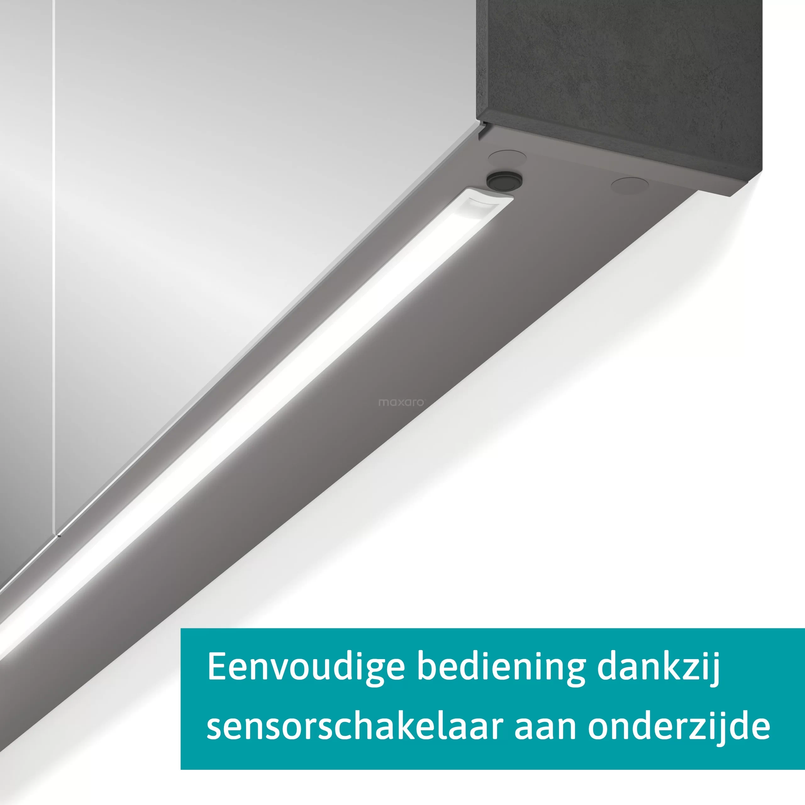 Spiegelkast Met Verlichting Modulo 60x70cm Donkergrijs Beton 6 Spiegelkast Met Verlichting Modulo 60x70cm Donkergrijs Beton - Afbeelding 4