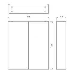 Spiegelkast Met Verlichting Modulo 60x70cm Eiken -Winkel Voor Badkamermeubels spiegelkast met verlichting modulo 60x70cm eiken k99 0600 59009 32 5