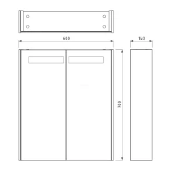 Spiegelkast Met Verlichting Modulo 60x70cm Middengrijs -Winkel Voor Badkamermeubels spiegelkast met verlichting modulo 60x70cm middengrijs k99 0600 59008 03 4