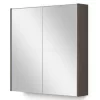 Spiegelkast Met Verlichting Modulo 70x70cm Donkerbruin Eiken