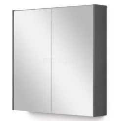Spiegelkast Met Verlichting Modulo 70x70cm Donkergrijs Beton