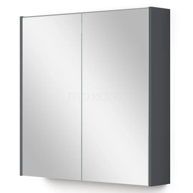 Spiegelkast Met Verlichting Modulo 70x70cm Donkergrijs 3 Spiegelkast Met Verlichting Modulo 70x70cm Donkergrijs