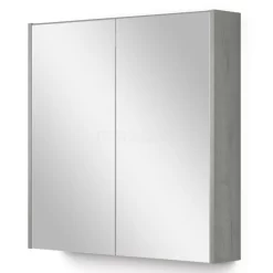 Spiegelkast Met Verlichting Modulo 70x70cm Grijs Eiken