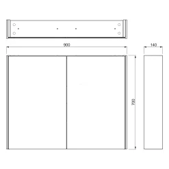 Spiegelkast Met Verlichting Modulo 70x70cm Hoogglans Zwart -Winkel Voor Badkamermeubels spiegelkast met verlichting modulo 70x70cm hoogglans zwart k99 0700 59009 11 4