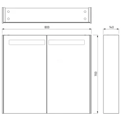 Spiegelkast Met Verlichting Modulo 80x70cm Hoogglans Zwart -Winkel Voor Badkamermeubels spiegelkast met verlichting modulo 80x70cm hoogglans zwart k99 0800 59008 11 4