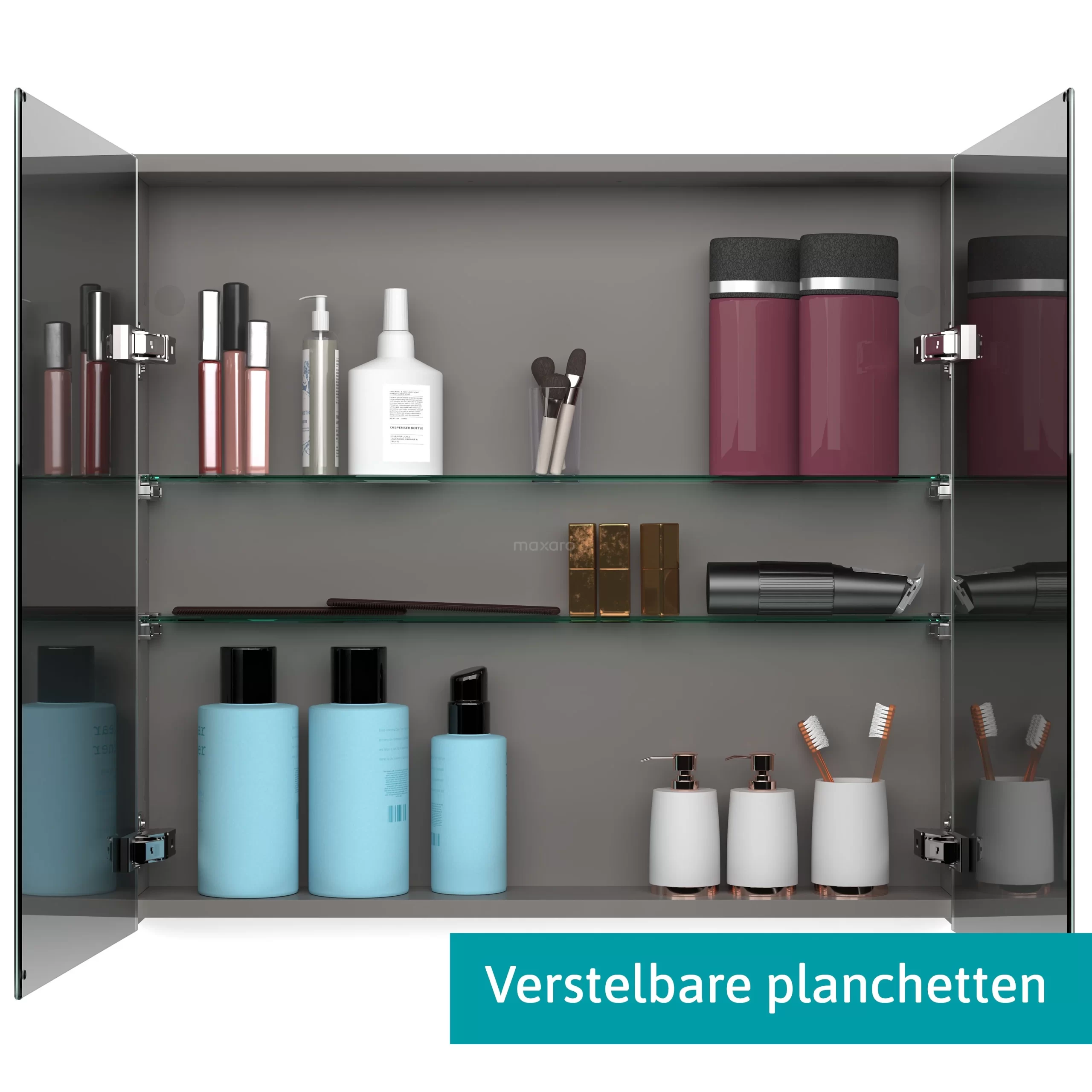 Spiegelkast Met Verlichting Modulo 80x70cm Mat Wit 5 Spiegelkast Met Verlichting Modulo 80x70cm Mat Wit - Afbeelding 3