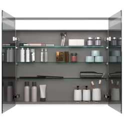 Winkel Voor Badkamermeubels -Winkel Voor Badkamermeubels spiegelkast met verlichting modulo 80x70cm middenbruin eiken k99 0800 59008 36 1