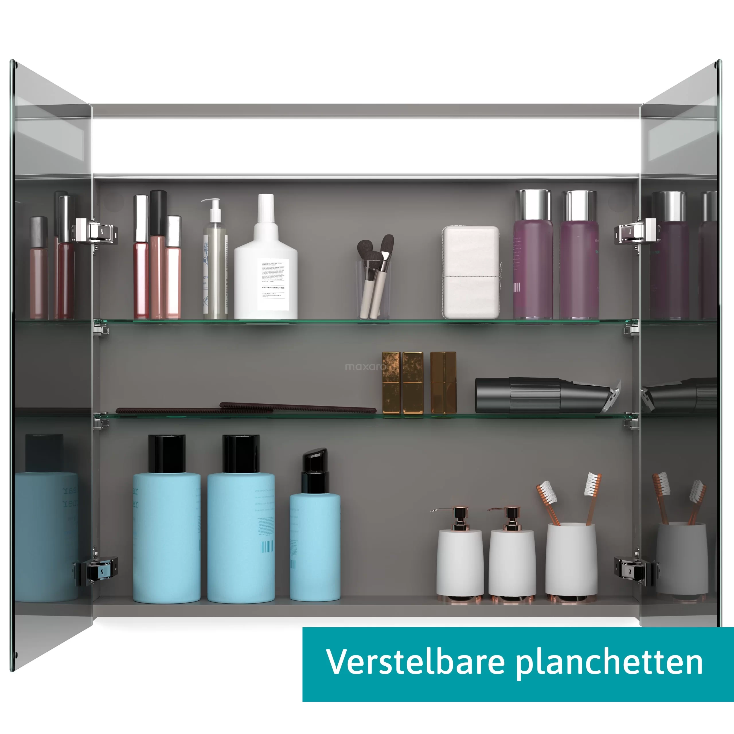 Spiegelkast Met Verlichting Modulo 80x70cm Middenbruin Eiken 5 Spiegelkast Met Verlichting Modulo 80x70cm Middenbruin Eiken - Afbeelding 3