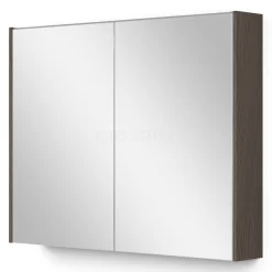 Spiegelkast Met Verlichting Modulo 90x70cm Donkerbruin Eiken