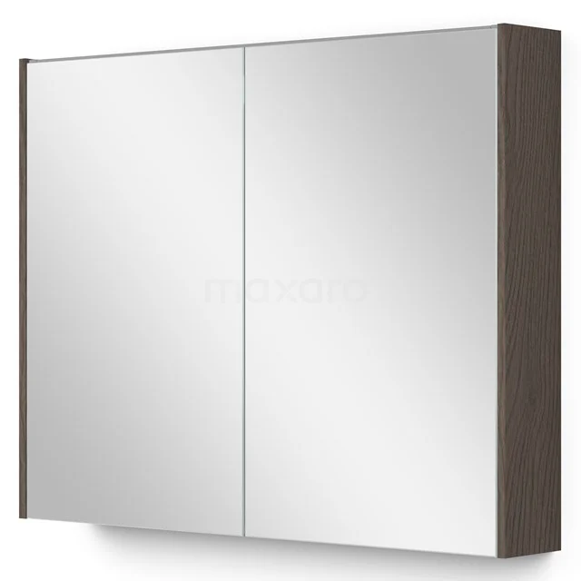 Spiegelkast Met Verlichting Modulo 90x70cm Donkerbruin Eiken 3 Spiegelkast Met Verlichting Modulo 90x70cm Donkerbruin Eiken