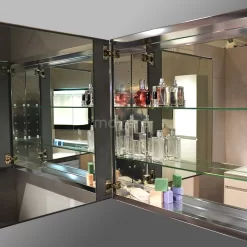 Winkel Voor Badkamermeubels -Winkel Voor Badkamermeubels spiegelkast mio 100x66cm aluminium 2 deuren k03 1000 45605 1