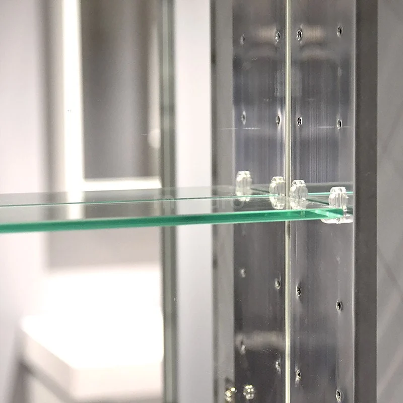 Spiegelkast Mio 100x66cm Aluminium 2 Deuren 6 Spiegelkast Mio 100x66cm Aluminium 2 Deuren - Afbeelding 4