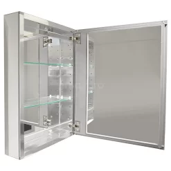 Spiegelkast Mio 50x66cm Aluminium 1 Deur -Winkel Voor Badkamermeubels spiegelkast mio 50x66cm aluminium 1 deur k03 0500 45605 2