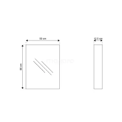 Spiegelkast Mio 50x66cm Aluminium 1 Deur -Winkel Voor Badkamermeubels spiegelkast mio 50x66cm aluminium 1 deur k03 0500 45605 4