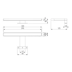 Spiegelverlichting L113 LED 30cm Zwart -Winkel Voor Badkamermeubels spiegelverlichting l113 led 30cm zwart l113 7244 4