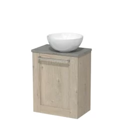 Toiletmeubel Met Waskom Keramiek Modulo Lichtgrijs Eiken Kader 41 Cm Grijs Eiken Blad -Winkel Voor Badkamermeubels toiletmeubel met waskom keramiek modulo lichtgrijs eiken kader 41 cm grijs eiken blad tmk10 02048 1