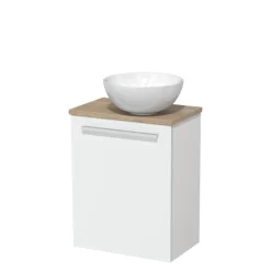 Toiletmeubel Met Waskom Keramiek Modulo Mat Wit Vlak 41 Cm Lichtbruin Eiken Blad -Winkel Voor Badkamermeubels toiletmeubel met waskom keramiek modulo mat wit vlak 41 cm lichtbruin eiken blad tmk10 02795 1