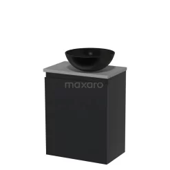 Toiletmeubel Met Waskom Keramiek Modulo Mat Zwart Greeploos 41 Cm Lichtgrijs Beton Blad -Winkel Voor Badkamermeubels toiletmeubel met waskom keramiek modulo mat zwart greeploos 41 cm lichtgrijs beton blad tmk10 03000 1