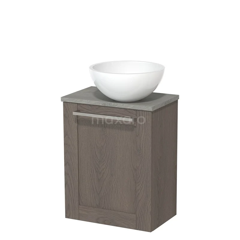 Toiletmeubel Met Waskom Mineraalmarmer Modulo Donkerbruin Eiken Kader 41 Cm Grijs Eiken Blad 4 Toiletmeubel Met Waskom Mineraalmarmer Modulo Donkerbruin Eiken Kader 41 Cm Grijs Eiken Blad - Afbeelding 2