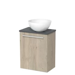 Toiletmeubel Met Waskom Mineraalmarmer Modulo Lichtgrijs Eiken Vlak 41 Cm Donkergrijs Blad -Winkel Voor Badkamermeubels toiletmeubel met waskom mineraalmarmer modulo lichtgrijs eiken vlak 41 cm donkergrijs blad tmk10 01985 1