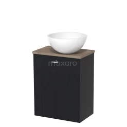 Toiletmeubel Met Waskom Mineraalmarmer Modulo Mat Zwart Lamel 41 Cm Middenbruin Eiken Blad -Winkel Voor Badkamermeubels toiletmeubel met waskom mineraalmarmer modulo mat zwart lamel 41 cm middenbruin eiken blad tmk10 04454 1