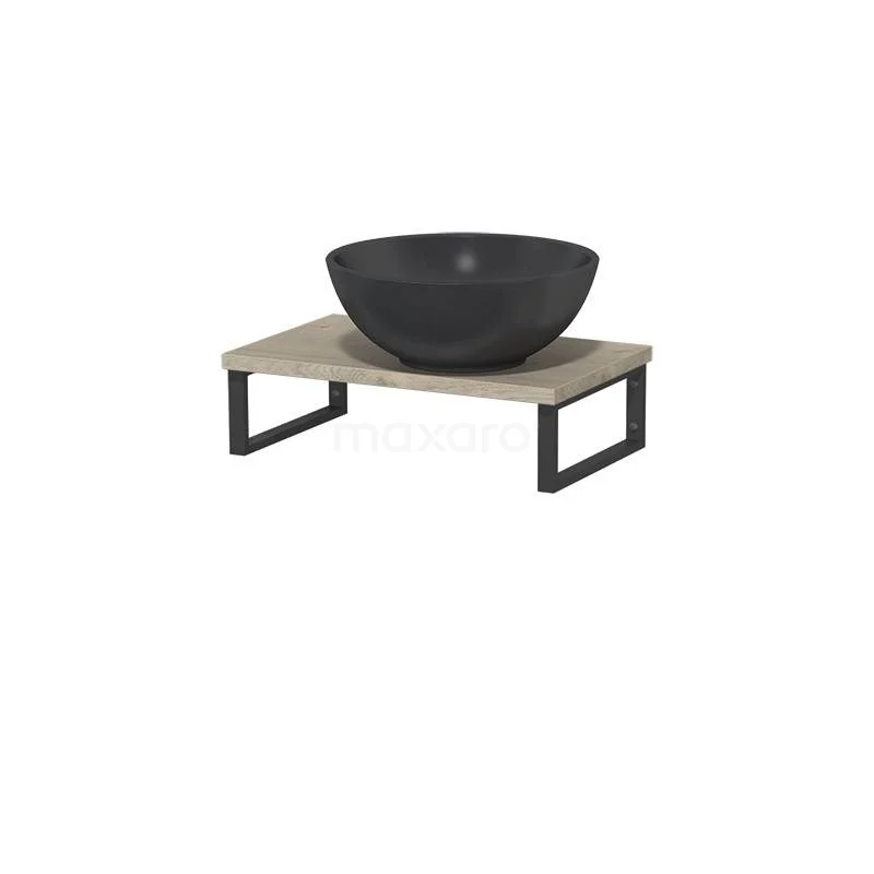 Toiletmeubel Met Waskom Quartz Modulo Lichtgrijs Eiken 41 Cm RVS Wandbeugels Zwart 4 Toiletmeubel Met Waskom Quartz Modulo Lichtgrijs Eiken 41 Cm RVS Wandbeugels Zwart - Afbeelding 2