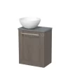 Toiletmeubel Met Waskom Solid Surface Modulo Donkerbruin Eiken Kader 41 Cm Middengrijs Blad -Winkel Voor Badkamermeubels toiletmeubel met waskom solid surface modulo donkerbruin eiken kader 41 cm middengrijs blad tmk10 02351
