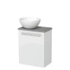 Toiletmeubel Met Waskom Solid Surface Modulo Hoogglans Wit Vlak 41 Cm Grijs Eiken Blad -Winkel Voor Badkamermeubels toiletmeubel met waskom solid surface modulo hoogglans wit vlak 41 cm grijs eiken blad tmk10 00976