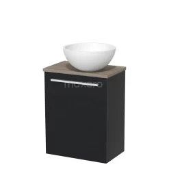 Toiletmeubel Met Waskom Solid Surface Modulo Mat Zwart Vlak 41 Cm Eiken Blad -Winkel Voor Badkamermeubels toiletmeubel met waskom solid surface modulo mat zwart vlak 41 cm eiken blad tmk10 05103 1