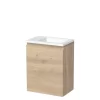 Toiletmeubel Met Wastafel Solid Surface Mat Modulo Lichtbruin Eiken 40 Cm