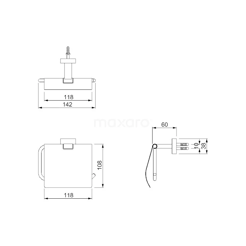 Toiletrolhouder Cubic Chrome, Chroom 4 Toiletrolhouder Cubic Chrome, Chroom - Afbeelding 2