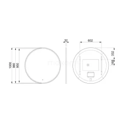 Vivo Badkamerspiegel Met Ledverlichting | 100 Cm Rond Zwart 13 Vivo Badkamerspiegel Met Ledverlichting | 100 Cm Rond Zwart -Winkel Voor Badkamermeubels vivo badkamerspiegel met ledverlichting 100 cm rond zwart m45 1000 43180 5
