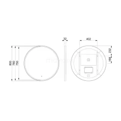 Vivo Badkamerspiegel Met Ledverlichting | 80 Cm Rond Zwart 13 Vivo Badkamerspiegel Met Ledverlichting | 80 Cm Rond Zwart -Winkel Voor Badkamermeubels vivo badkamerspiegel met ledverlichting 80 cm rond zwart m45 0800 43180 5