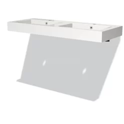 Vrijhangende Wastafel Mura 120 Cm Mineraalmarmer 2 Kraangaten