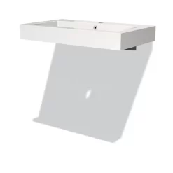 Vrijhangende Wastafel Mura 80 Cm Mineraalmarmer 1 Kraangat