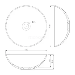 Waskom Clasico Keramiek Wit 40x14,5cm Rond -Winkel Voor Badkamermeubels waskom clasico keramiek wit 40x145cm rond k120 0100gw 2