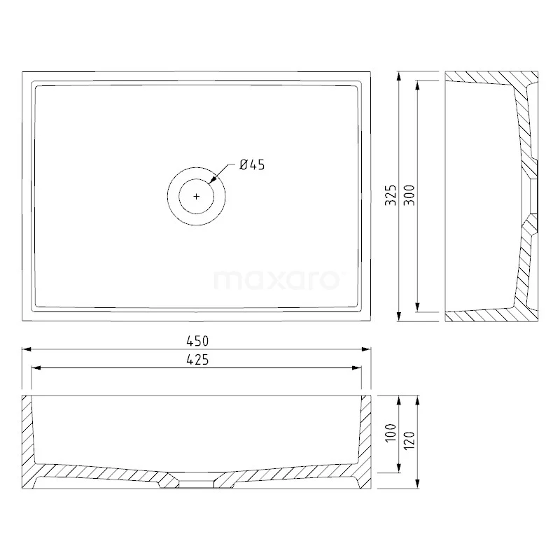 Waskom Mintra Mineraalmarmer Glanzend 45x32,5cm Rechthoek 5 Waskom Mintra Mineraalmarmer Glanzend 45x32,5cm Rechthoek - Afbeelding 3