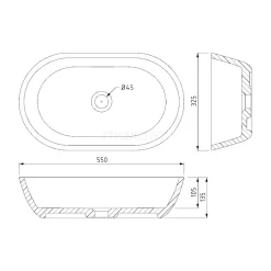 Waskom Mintra Mineraalmarmer Glanzend Wit 55x32,5cm Ovaal 7 Waskom Mintra Mineraalmarmer Glanzend Wit 55x32,5cm Ovaal -Winkel Voor Badkamermeubels waskom mintra mineraalmarmer glanzend wit 55x325cm ovaal m120 0040n 2