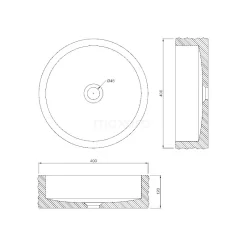 Waskom Novanta Natuursteen Blue Stone 40x12cm Rond -Winkel Voor Badkamermeubels waskom novanta natuursteen blue stone 40x12cm rond n128 0052 3
