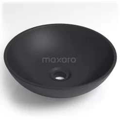 Waskom Quarto Quartz Mat Zwart 38x12cm Rond