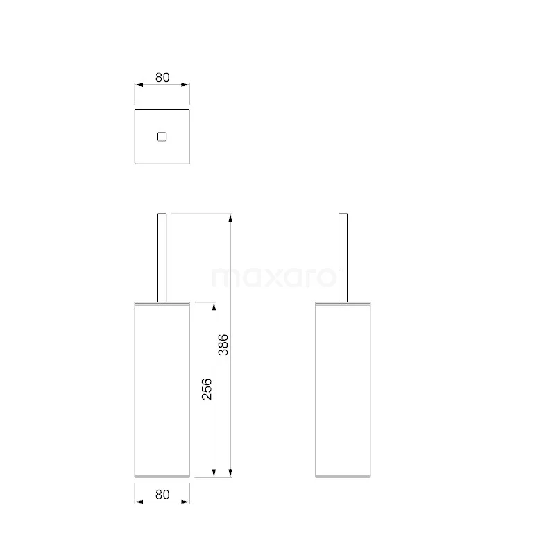 WC Borstel Cubic Chrome, Staand, Chroom 4 WC Borstel Cubic Chrome, Staand, Chroom - Afbeelding 2