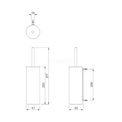 WC Borstel Radius Black Hangend Zwart -Winkel Voor Badkamermeubels wc borstel radius black hangend zwart 200 1202mb 2