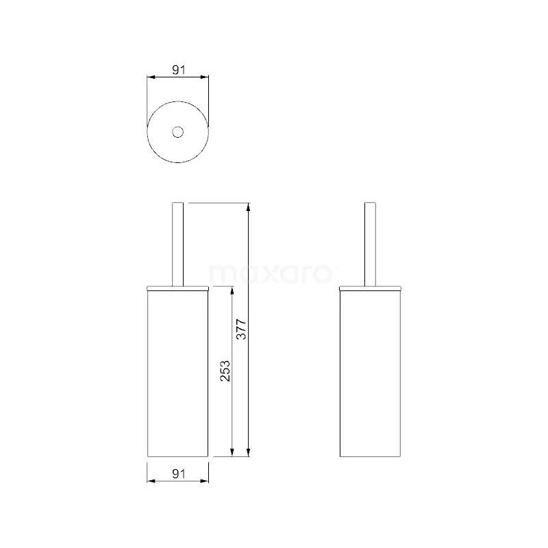 WC Borstel Radius Black Staand Zwart 5 WC Borstel Radius Black Staand Zwart - Afbeelding 3