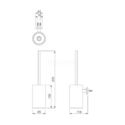 WC Borstel Radius Copper Hangend Koper 6 WC Borstel Radius Copper Hangend Koper -Winkel Voor Badkamermeubels wc borstel radius copper hangend koper 150 1203kp 2